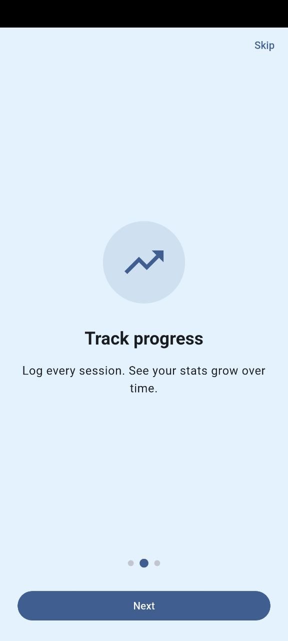 Onboarding screen structured training